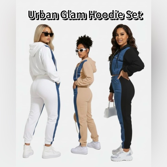 Hoodie Sweatshirts Casual Sweaters Two-toned Design Full Zip Womenswear Spandex - Picture 9 of 16